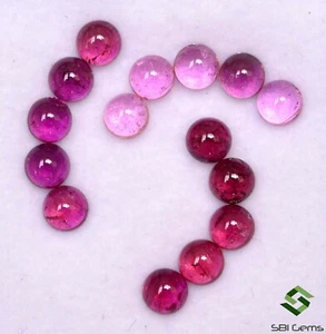 Natural Pink Tourmaline Round Cabochon 4 mm 4.66 Cts Lot 15 Pcs Loose Gemstone - Picture 1 of 6