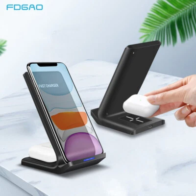 FDGAO 2in1 Wireless Charger Dock For iPhone 15 14 Air Pods Samsung S24 S23 Buds+ - Image 1 of 4