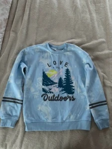 So Favorite Crewneck Girls Sweatshirt Pullover Light Blue Size L - Picture 1 of 3