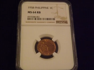 1958     1C           Philippine                    NGC   MS 64 RB - Image 1 of 2