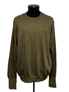 Henry Jacobson Men’s XL Silk Cotton Olive Khaki Sweater Vintage - Picture 1 of 8