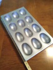 PRICE REDUCED EASTER EGG Mold Muffin Cake Pan Heavy Steel 12 Molds. Gently Used.