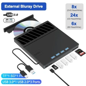 7 in 1 External Blu-ray Optical Drive USB 3.0 Type-C External CD DVD RW Drive - Picture 1 of 9