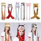 Adorable Animal Plush Character Hat Scarf Mitten Outdoor Costume Soft Warm