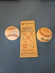 👍2 signed Baseballs from 1983 work shop Reno, Nv. Mickey Mantle, NATE OLIVER👍 - Picture 1 of 12