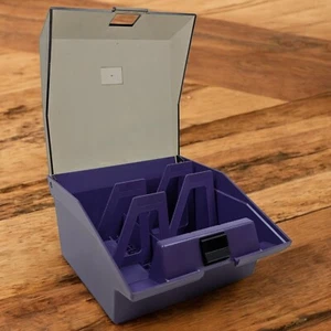 Vintage lila 3,5" Diskette Aufbewahrungsbox Etui Halter mit Trennwänden Retro PC - Bild 1 von 14