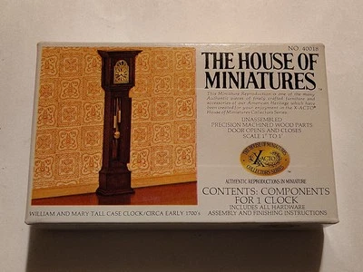 Vintage 1977 House Of Miniatures William & Mary Clock Kit #40018 Xacto Read - Image 1 of 4