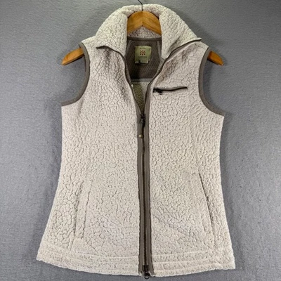 Chaleco polar Royal Robbins para mujer pequeño crema sin mangas bolsillos con cremallera completa Foto 1 de 4