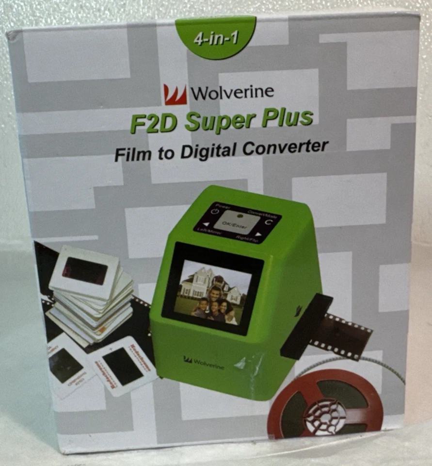 Wolverine F2D Super Plus Film to Digital Converter 35mm 126 110 Super 8 Open Box - Image 1 of 4