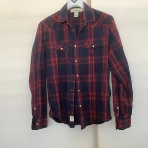Western Long Sleeve Shirt Press Studs Fitted Size Medium VGC - Picture 1 of 7