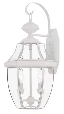Linterna de pared exterior Livex Lighting 2251-03 Monterey 2 luces blanca nueva de stock Foto 1 de 4