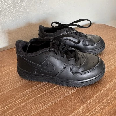 Niños Unisex Nike Air Force 1 Talla Baja 10C Triple Negro Foto 1 de 4