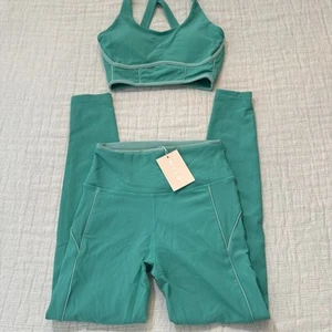 Wilo The Label Outline Matching Set Women's XS Ribbed Sea Green New With Tags! - Picture 1 of 9