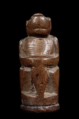 Old carved wooden monkey, carved wooden Buddha statue, antique, antique, sacred - Image 1 of 2