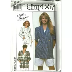 Giacca sfoderata modello cucito semplice 9103 Christie Brinkley taglia 18-22 - Foto 1 di 2