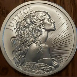 1 OZ .999 PURE SILVER SHIELD 2020 JUSTICE ROUND COIN FREEDOM GIRL BU BULLION NEU - Bild 1 von 5