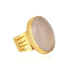 Statement Natural Rose Quartz 5 Band Rings - Available in All Gemstone & Size - Picture 1 of 7