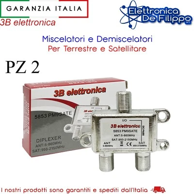 Coppia Satellite Terrestre Miscelatore Demiscelatore DVB-T2 DVB-S2 Mix e Demix - Immagine 1 di 2