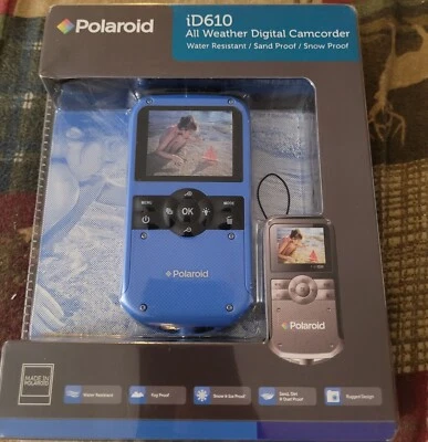 Polaroid iD610 All Weather Digital Camcorder Blue NEW Sealed - Image 1 of 3