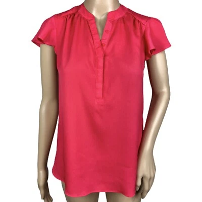 Blusa para mujer XS manga gorra rosa roja chifón escote en V atención Foto 1 de 4