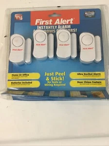 First Alert Instant Window / Door Alarms Qty. 4 Peel and Stick Premium Alarms - Picture 1 of 2