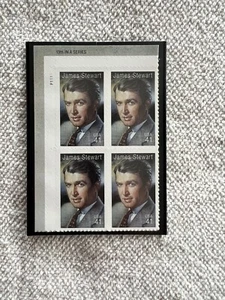 US Stamps Scott 4197 41c 2007 James Stewart Plate Block F-MNH Plate Block P1111 - Picture 1 of 1