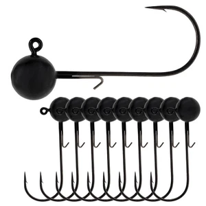 Reaction Tackle Ball Jigs (10-Pack) – Premium Round Jig Heads for Soft Plastics - Picture 1 of 12