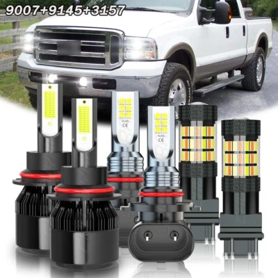 For Ford Explorer Sport Trac 2001-2005 LED Headlights Fog Bulbs+Turn Signal Lamp - Image 1 of 4
