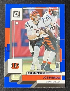 2022 Panini Donruss Football Joe Burrow Blue Press Proof #199 Cincinnati Bengals - Imagen 1 de 2