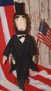 Primitive Folk Art Americana Abraham “Abe” Lincoln Doll Sewing Pattern - Picture 1 of 1