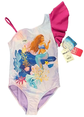 Disney La Sirenita Ariel Púrpura Una Pieza Traje de Baño Niñas Pequeño 6-6X NUEVO Foto 1 de 4