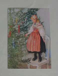 1x Postkarten Carl Larsson Das Schmücken des Baumes Kunstkarte Weihnachten (fink - Bild 1 von 2