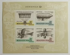 1967 Hungary Aerofila Exhibition Airplane Zeppelin Souvenir Sheet MNH SC #CB26a - Picture 1 of 2