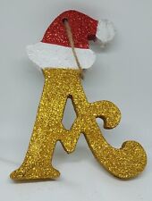 New Monogram gold GLITTER ornament hanging accesories included LETTER A 3X5