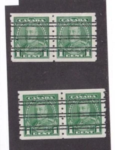 CANADA # 228xx X 2 VF-MNH PAIRS KGV 1cts PRE-CANCELS CAT VALUE $60 - Bild 1 von 1