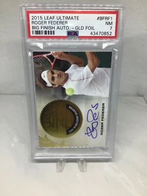 2015 Leaf Ultimate Big Finish Gold Auto 9/10 #BFRF1 Roger Federer PSA 7 - Image 1 of 3