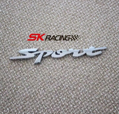 Silver Car 3D Metal SPORT Logo Emblem Badge Sticker Trunk Fender Decal Accessory - Image 1 of 4