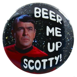 Großer "Beer Me Up Scotty" Star Trek Kühlschrankmagnet (3 Zoll/76 mm) - Bild 1 von 2