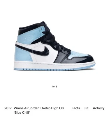 Talla 9 - Air Jordan 1 Retro OG Alto Azul Chill W Foto 1 de 4
