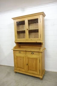 Antiker Buffetschrank Küchenschrank Schrank Vitrine aus Weichholz Biedermeier - Bild 1 von 15