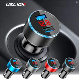 USLION 3.1A Dual Ports USB Car Cigarette Charger Lighter Digital LED 12V/24V A24 - Imagen 1 de 1