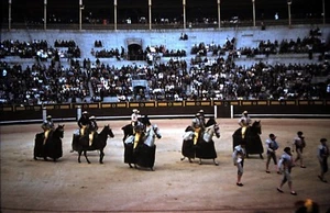 Original Slide, 1940's/50's, Bullfight in Madrid Spain, Matadors, Arena, Horses - Picture 1 of 1