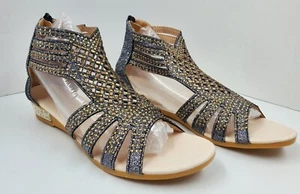 Rhinestone Sandals Women's Size 8 Shoe - Picture 1 of 16