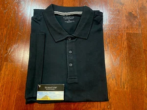 Ultra Club Men's Short Sleeves Egyptian Jersey Cotton Soft polo, Black, 3XL. - Picture 1 of 4