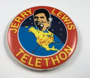 1974 JERRY LEWIS MDA TELETHON ~ SAHARA CASINO LAS VEGAS ~ Vintage Button Pinback - Picture 1 of 2