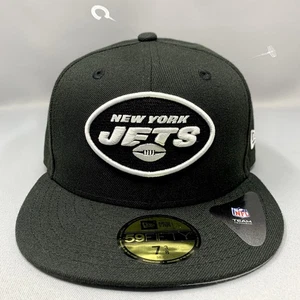 New York Jets New Era 59Fifty 7 3/8 Fitted Hat Black White - Picture 1 of 7