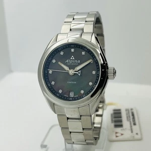 Alpina Comtesse Diamond Women's Sapphire Gray MOP Dial Swiss Made 34mm Watch - Picture 1 of 8