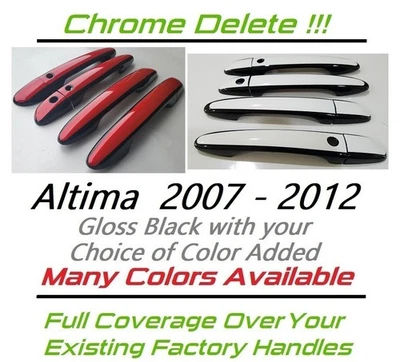 Superposiciones de manija de puerta personalizadas negras y clr para Nissan Altima 2007-2012 U PICK CLR Foto 1 de 4