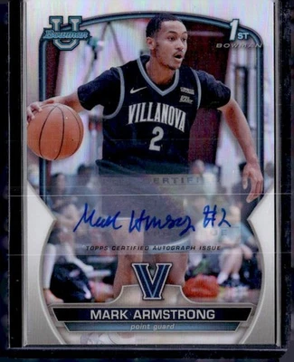 2022-23 Bowman Chrome /499 Mark Armstrong Chrome Prospect Autographs Refractor - Image 1 of 2