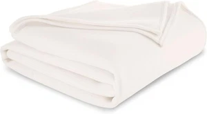 Vellux Queen Size Blanket - All Season Luxury Warm Micro Full Queen, Ivory - Picture 1 of 8